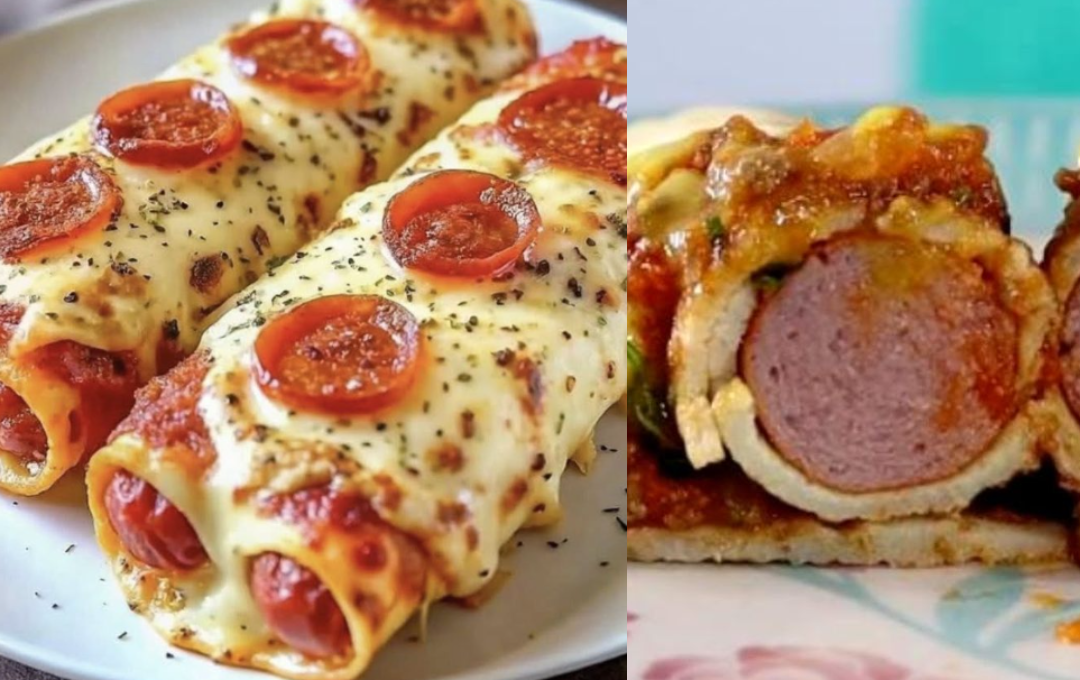 🍕 Seu Marido Vai Ficar Louco Quando Você Servir Essa Panqueca Pizza com Salsicha e Queijo!
