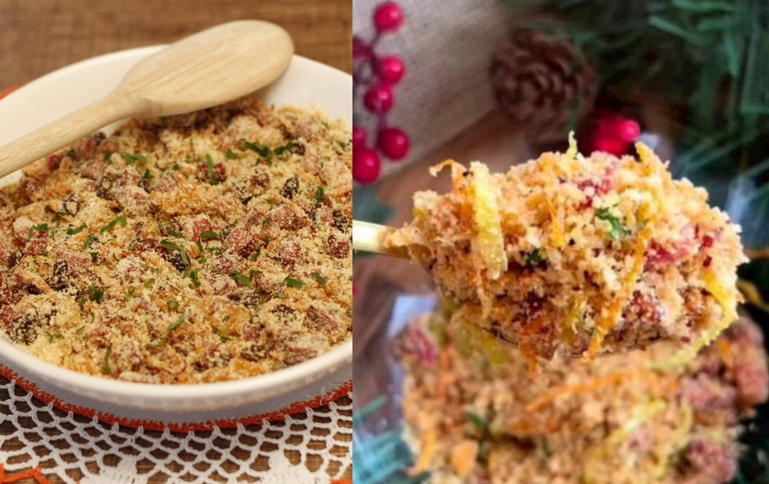 Essa FAROFA ESPECIAL NATALINA virou acompanhamento obrigatório aqui em casa