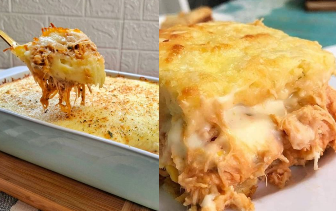 Seu Marido Vai Ficar Louco Quando Você Servir Esse Escondidinho de Frango Cremoso Que Derrete na Boca!