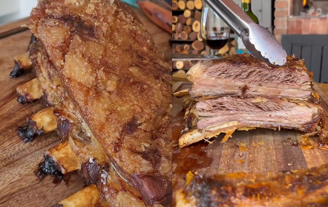 Preparei essa COSTELA ESPECIAL DE FIM DE ANO NA BRASA por 4 horas e minha família jurou que era costela de chão