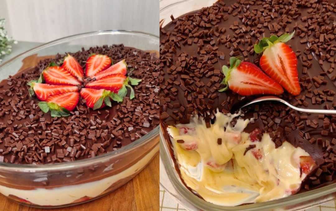 🍓 Esse Bombom de Morango na Travessa é o Pulo do Gato para uma Sobremesa de Natal Simples, Cremosa e Inesquecível!