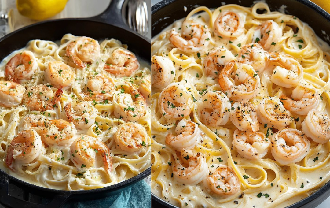 Depois desse MACARRÃO ALFREDO COM CAMARÕES, você vai dar adeus para sempre ao camarão sem graça e borrachudo!