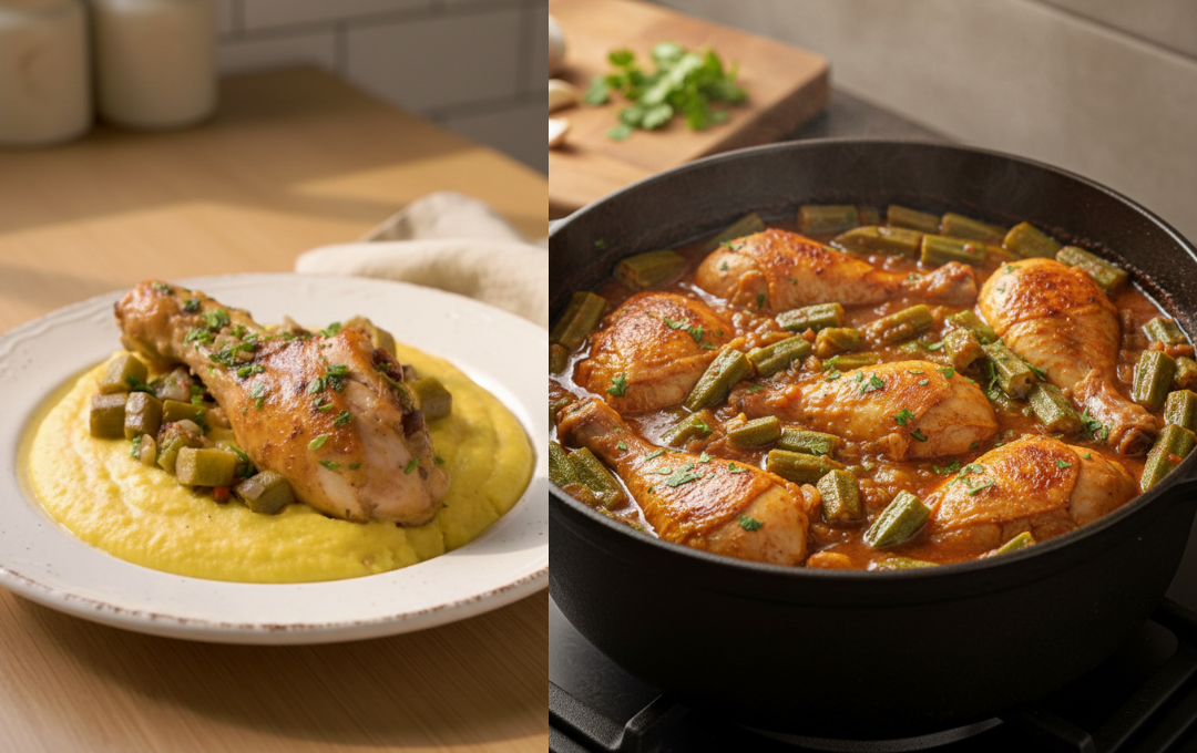 Depois que provei esse FRANGO COM QUIABO E POLENTA nunca mais quis comer de outro jeito