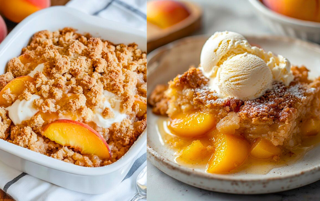 Preparei essa TORTA CRUMBLE DE PÊSSEGO com recheio super cremoso e o perfume dela deixou a vizinhança inteira com água na boca