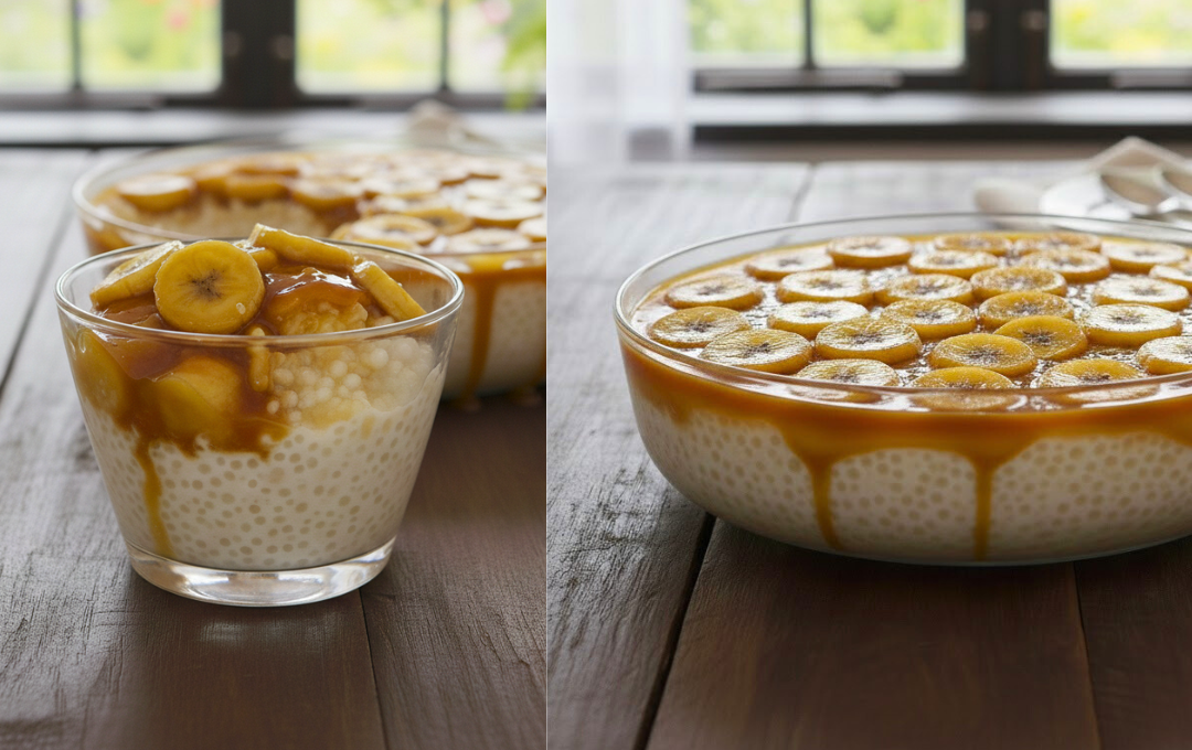 Esse SAGU AO CREME COM BANANA CARAMELIZADA é o doce mais irresistível que você vai provar hoje