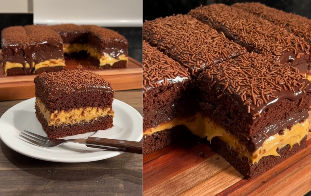 Preparei esse BOLO GELADO DE MARACUJÁ COM BRIGADEIRO e a cremosidade dessas duas camadas deixou todo mundo sem palavras