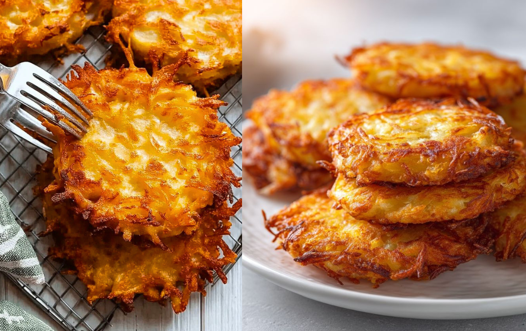 Fiz essas PANQUECAS CRISPS DE BATATA e o barulhinho da primeira mordida foi música para os meus ouvidos