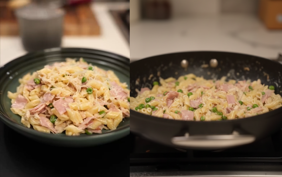 Fui para a cozinha preparar um prato rápido e o resultado foi esse MACARRÃO À PARISIENSE divino