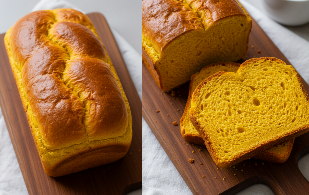 Preparei esse PÃO DE ABÓBORA CABOTIÁ DE MILHÕES e a cor vibrante dessa massa deixou todo mundo maravilhado