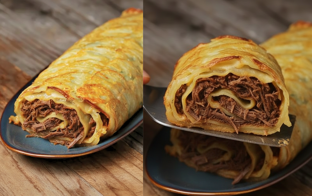 Transformei ingredientes simples nesse ROCAMBOLE DE BATATA E CARNE que é um verdadeiro espetáculo na mesa