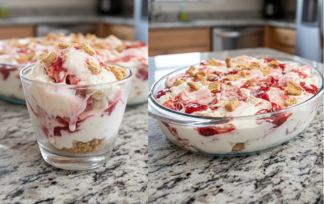 Você não vai acreditar como é fácil fazer esse SORVETE TORTA DE MORANGO em casa!