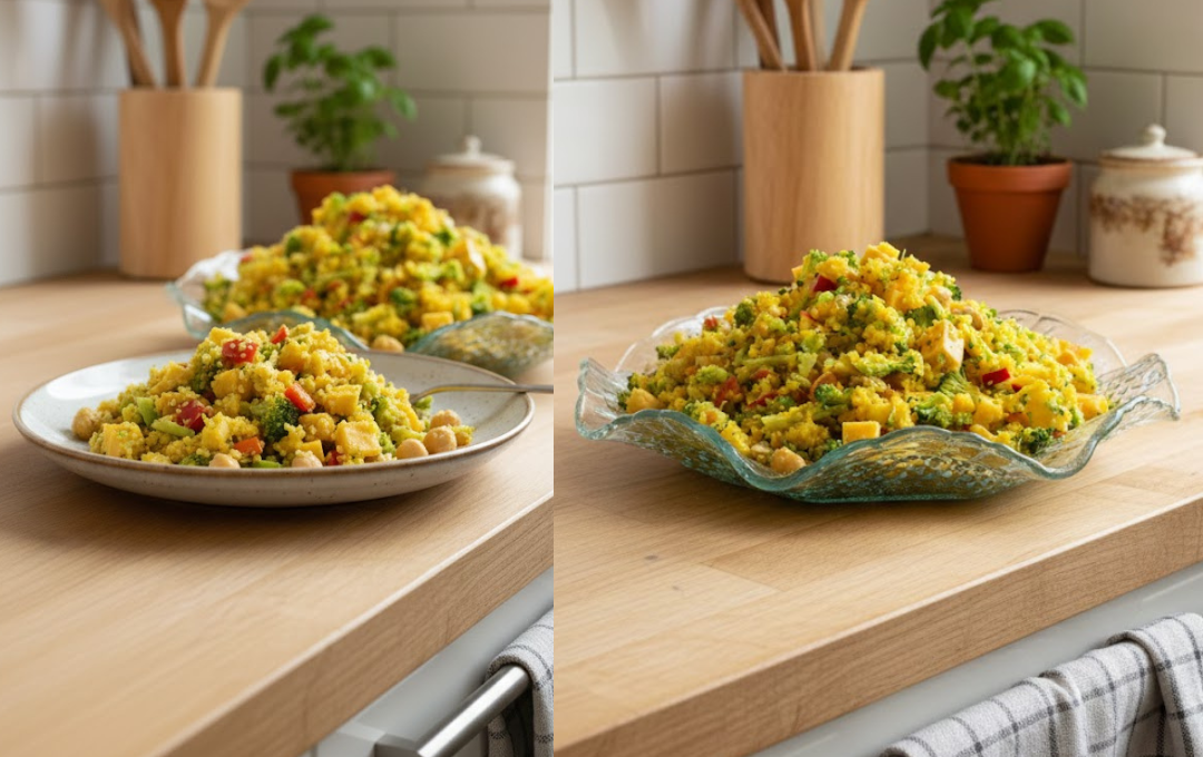 Essa SALADA DE BRÓCOLIS COM CUSCUZ DE MILHO tem uma combinação de texturas que transforma qualquer refeição em algo especial