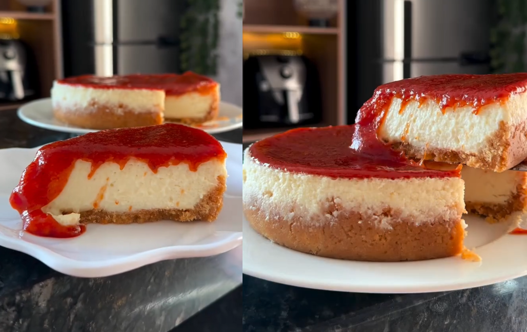 Essa TORTA DE RICOTA CREMOSA COM GOIABADA é meu jeito favorito de fazer Romeu e Julieta