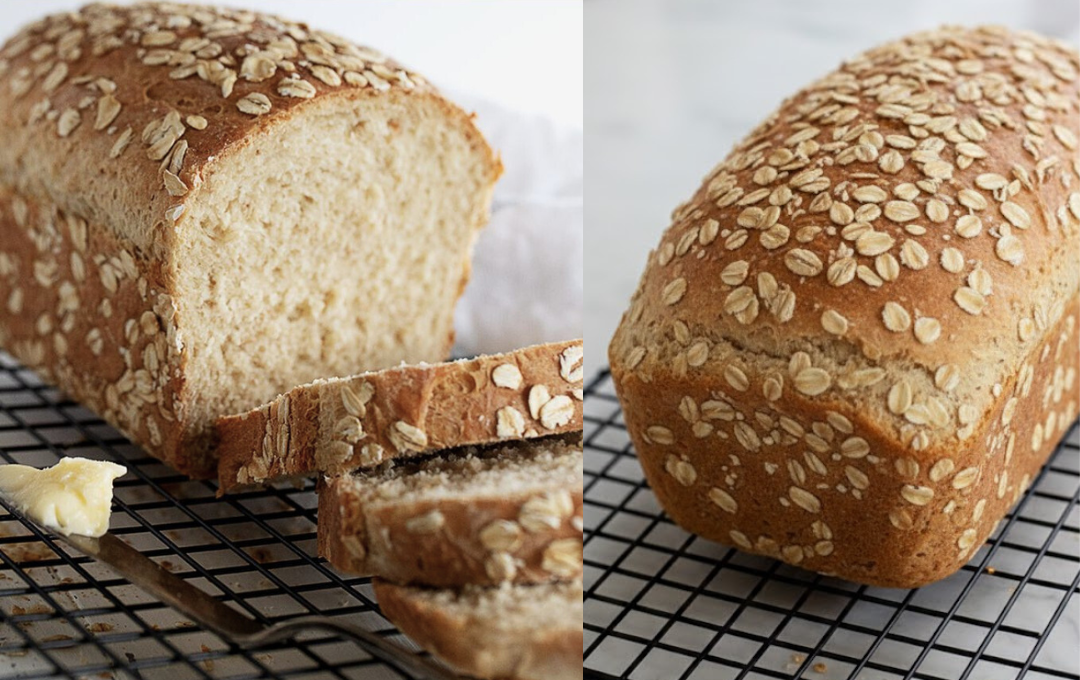 Preparei esse PÃO DE FORMA DE AVEIA E MEL e ele virou o favorito das minhas manhãs