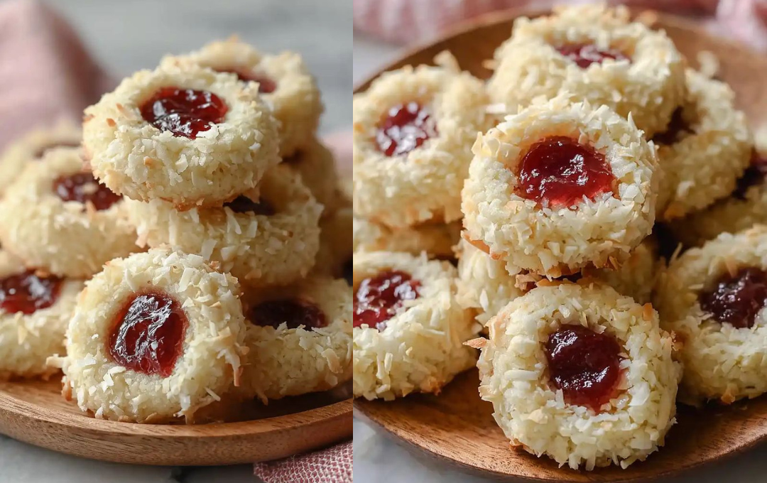 Preparei esses BISCOITINHOS DE COCO COM GELEIA e eles viraram o destaque do café da tarde