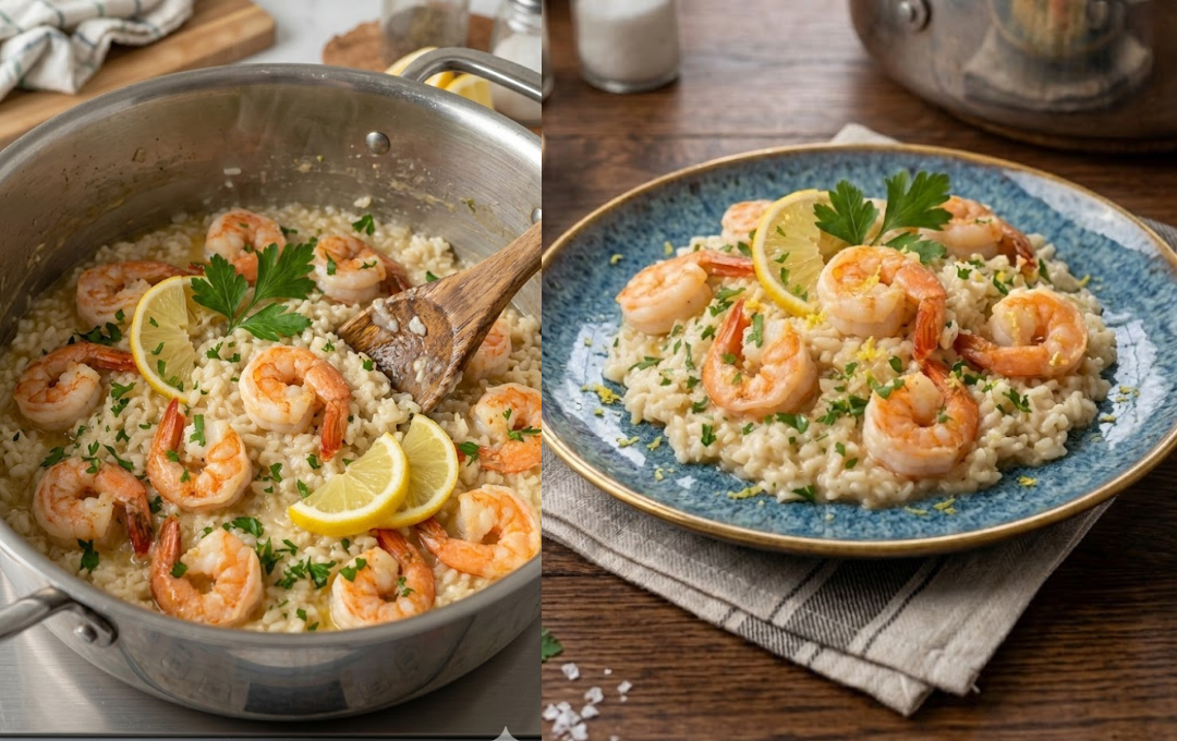 Esse RISOTO DE CAMARÃO COM LIMÃO SICILIANO usa um truque italiano no final que transforma tudo que estava na panela